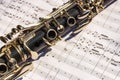 Clarinet with sheet music Royalty Free Stock Photo