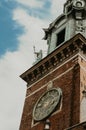 Close up shot of a clock on Prague clock tower Royalty Free Stock Photo