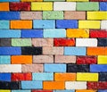 Colorfull brick laying for background