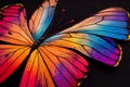 Close up shot on colorful butterfly. Insect macro saturated beauty pattern. Generative AI