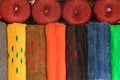 Colorful wool rugs of India Royalty Free Stock Photo