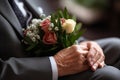 A close-up shot of a compassionate hand offering a comforting touch on the shoulder of a grieving person, capturing the essence of