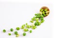 Close up shot of composition fresh vegetables and assortment of beans and peas Royalty Free Stock Photo