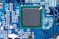 Close-up shot of computer motherboard detail