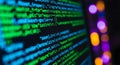 Close-up of computer screen displaying lines of code, programming language Royalty Free Stock Photo