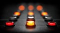 Close-up of illuminated buttons on a control panel Royalty Free Stock Photo