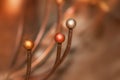 Close up shot of Copper decorative ornament