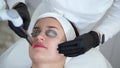 Lips rejuvenation with YAG laser at cosmetology clinic