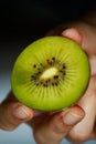 Close up shot of cut kiwi Royalty Free Stock Photo