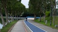 Close-up shot of a cycling road in a public park in Kepong, Kuala Lumpur, Malaysia