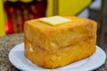 Close up shot of a deep fried thick French Toast