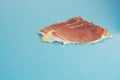 Close up shot of delicious slices of serrano ham Royalty Free Stock Photo