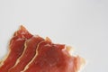 Close up shot of delicious slices of serrano ham Royalty Free Stock Photo