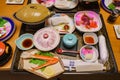 Close up shot of a delicious and sumptuous Kaiseki dinner