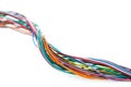 Close-up shot of different colored wires