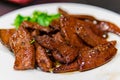 Close up shot of a dish of fried Pork Liver