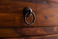 Old and rusted door metal knocker on a door Royalty Free Stock Photo