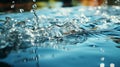 A close - up shot of a droplet of water splashing into a pool.Generative AI Royalty Free Stock Photo