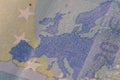 Close-up shot of Europe`s map Royalty Free Stock Photo