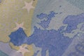 Close-up shot of Europe`s map Royalty Free Stock Photo