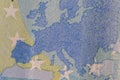 Close-up shot of Europe`s map Royalty Free Stock Photo