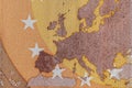 Close-up shot of Europe`s map Royalty Free Stock Photo