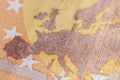 Close-up shot of Europe`s map Royalty Free Stock Photo