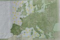 Close-up shot of Europe`s map Royalty Free Stock Photo