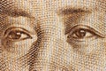 Eyes of Mao Zedong on Chinese 20 Yuan banknote Royalty Free Stock Photo