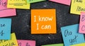 I Know I Can Affirmation Sticky Note Royalty Free Stock Photo