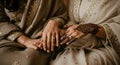 Elegant Hands with Traditional Henna and Rings Royalty Free Stock Photo