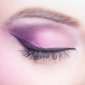 Close-up shot of female eye make-up Royalty Free Stock Photo