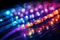 A close-up shot of fiber optic cables, the backbone of gigabit internet, showcasing the advanced technology. Generative Ai Royalty Free Stock Photo