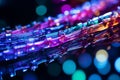 A close-up shot of fiber optic cables, the backbone of gigabit internet, showcasing the advanced technology. Generative Ai Royalty Free Stock Photo