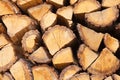 Close up shot of firewood stacked together Royalty Free Stock Photo