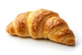 A close-up shot of a flaky croissant on a white surface Royalty Free Stock Photo