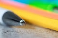 Close up shot of folded colorful paper background