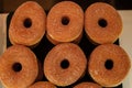 Close-up shot of fresh cinnamon sugar donuts Royalty Free Stock Photo
