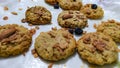 Close up shot of freshly baked cookies Royalty Free Stock Photo