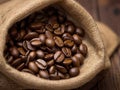 Close-up shot of freshly roasted coffee beans