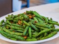 Close up shot of fried String Bean Royalty Free Stock Photo