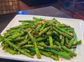 Close up shot of fried string bean Royalty Free Stock Photo