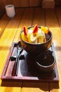 Anmitsu, a Japanese style traditional cold dessert dessert Royalty Free Stock Photo