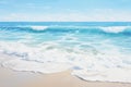 A close-up shot of gentle waves caressing the shore on a pristine sandy beach Royalty Free Stock Photo