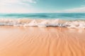 A close-up shot of gentle waves caressing the shore on a pristine sandy beach Royalty Free Stock Photo