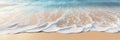 A close-up shot of gentle waves caressing the shore on a pristine sandy beach