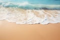 A close-up shot of gentle waves caressing the shore on a pristine sandy beach Royalty Free Stock Photo