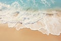 A close-up shot of gentle waves caressing the shore on a pristine sandy beach Royalty Free Stock Photo