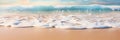 A close-up shot of gentle waves caressing the shore on a pristine sandy beach Royalty Free Stock Photo