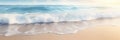 A close-up shot of gentle waves caressing the shore on a pristine sandy beach Royalty Free Stock Photo